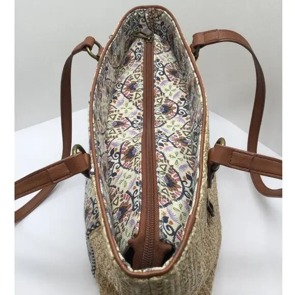 Sakroots Meadow Straw Boho Tote Bag for Women - Picture 4 of 10